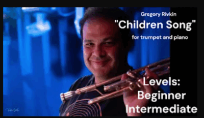 "Children' Song" Sheet Music-- Short Piece for Trumpet and Piano